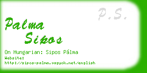 palma sipos business card