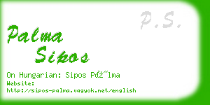 palma sipos business card